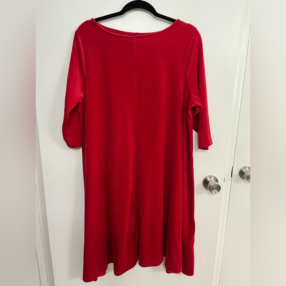 Roaman's Red Scoop-Neck Tunic Dress, size 18/20